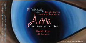 Anna Designer Pet Line - cat and dog shampoo- grooming  from Castle Baths
